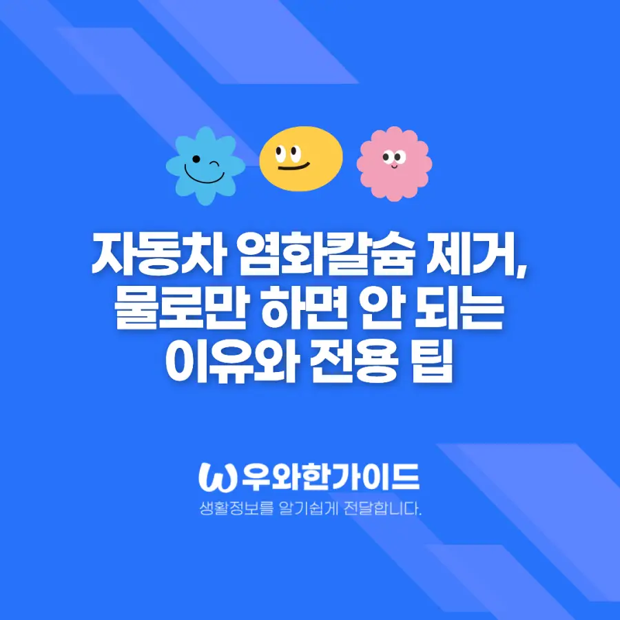 자동차 염화칼슘 제거, 물로만 하면 안 되는 이유와 전용 팁