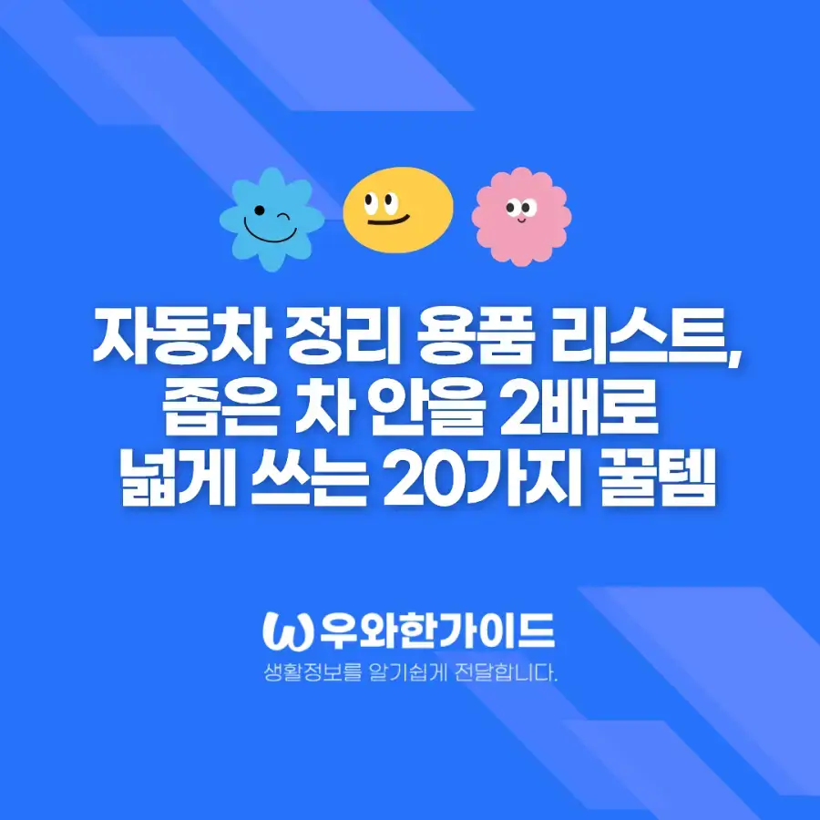 자동차 정리 용품 리스트, 좁은 차 안을 2배로 넓게 쓰는 20가지 꿀템